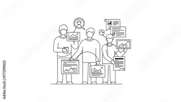 Fototapeta Team of business people analyzing data