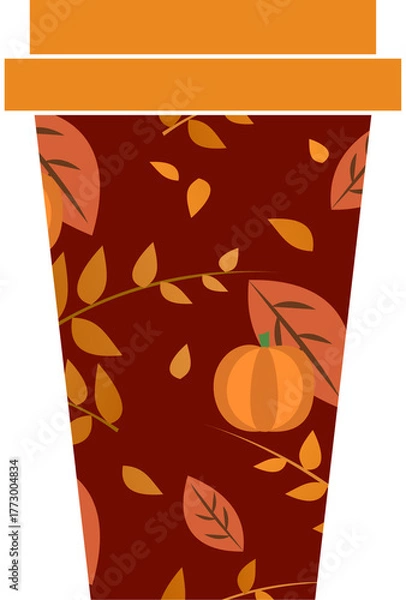 Obraz Fall Pattern Travel Coffee Cup