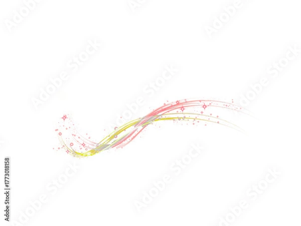 Fototapeta Sparkling pink and yellow light swirl with stars. Pink and blue magic spirals with sparkles. pink and yellow light effect.