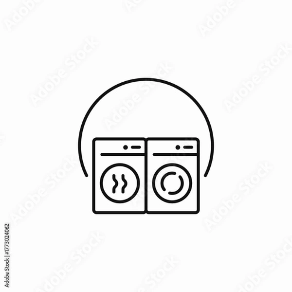 Obraz laundry washer dryer icon sign vector