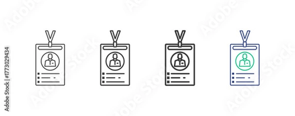 Fototapeta A collection of identity icon sets, illustrations, designs, business, graphic icons with different line styles, thickness and color, editable strokes. with a white background.
