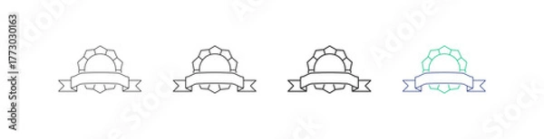 Fototapeta Collection of banner icon sets, illustrations, designs, vectors, logos, business, graphic icons with different line styles, thickness and color, editable strokes. with white background.