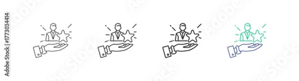 Fototapeta Loyalty icon set collection, illustration, design, business, graphic icons with different line styles, thickness and color, editable stroke. with white background.