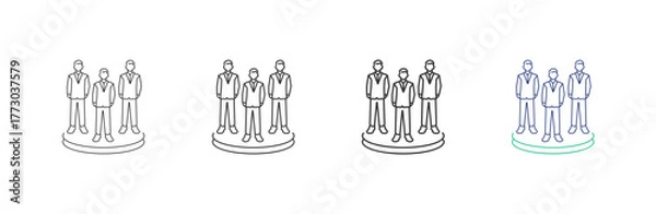 Fototapeta Human resources icon set collection, illustration, design, business, graphic icons with different thickness and color line styles, Editable strokes. with white background.