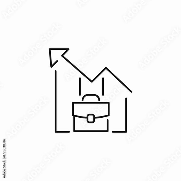 Fototapeta business growth graph icon sign vector