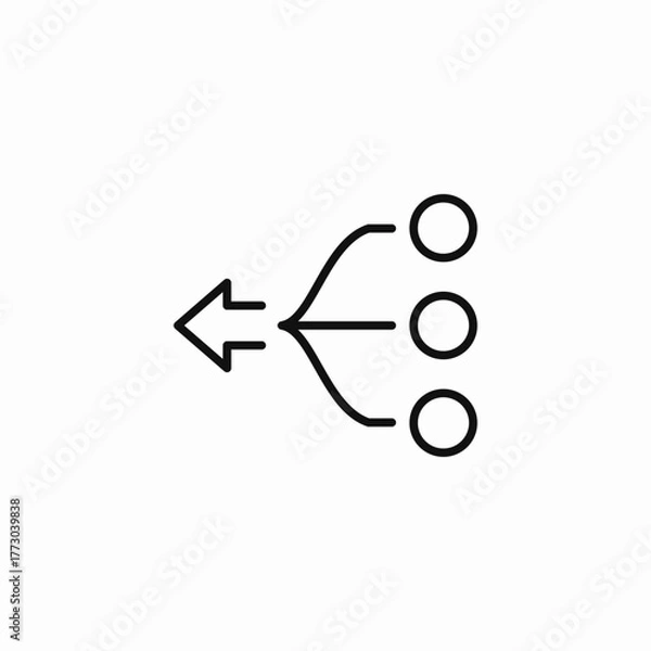 Fototapeta merge split multiple options icon sign vector