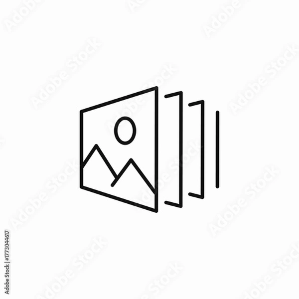 Fototapeta multiple stacked images icon sign vector