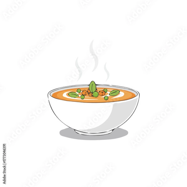 Fototapeta Vector soup illustration for motion graphics