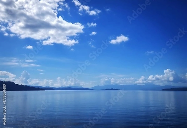 Fototapeta clouds over the lake