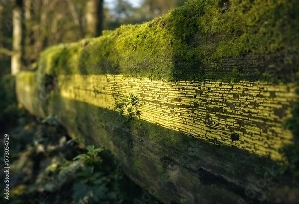 Obraz green moss on the wall
