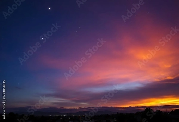 Obraz sunset over the city