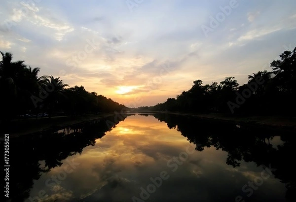 Obraz sunset on the river