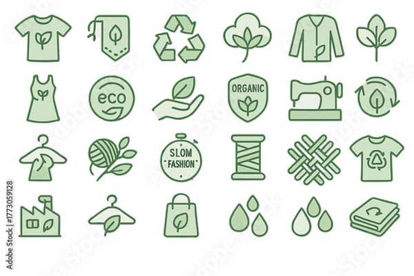 Obraz Eco-friendly symbols representing sustainability in fashion and textiles