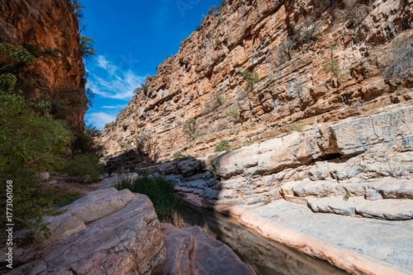 Obraz Beautiful Paradise Valley with a section of the Agadir River valley in the Moroccan High Atlas mountains.