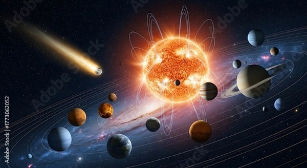 Fototapeta Cosmic Wonders Planets and Galaxy