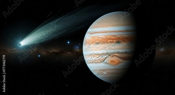 Fototapeta Jupiter and Comet
