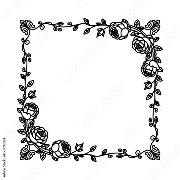 Obraz Elegant floral frame for creative designs projects