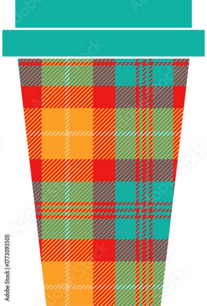 Obraz Fall Plaid Pattern on a Travel Coffee Cup