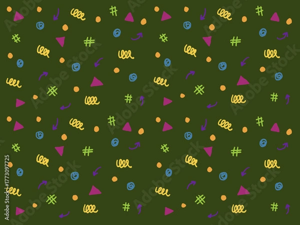 Fototapeta  Colorful seamless pattern of shapes confetti 