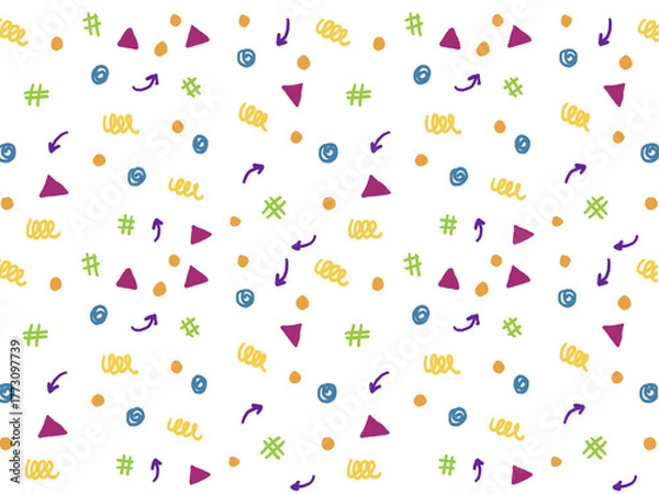 Obraz  Colorful seamless pattern of shapes confetti 
