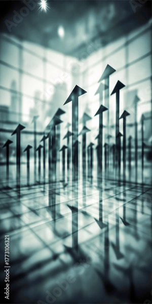 Fototapeta ビジネスの成長と成功を示す矢印