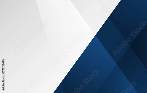 Fototapeta White and blue modern abstract background with geometric shapes. High quality illustration
