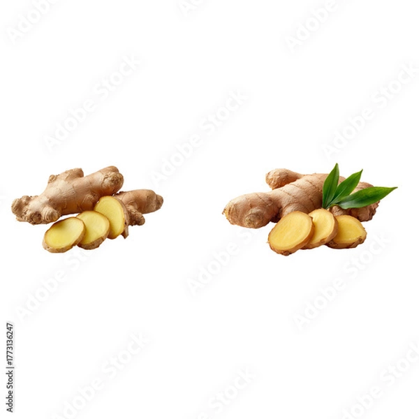 Fototapeta adrak on white background