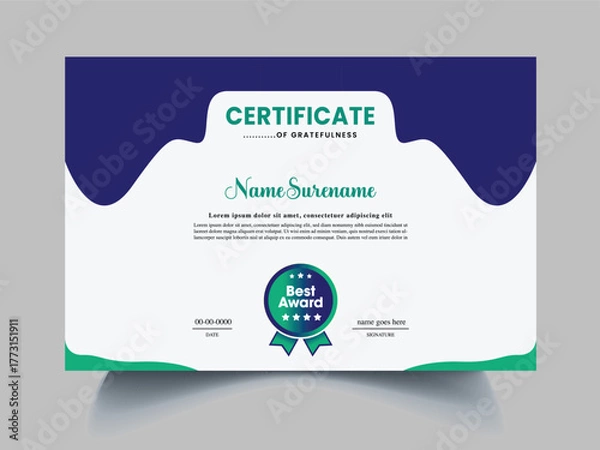 Obraz certificate clean exclusive design sample