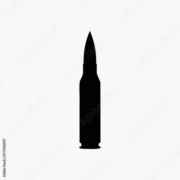 Obraz Single bullet silhouette vector illustration design on white background.