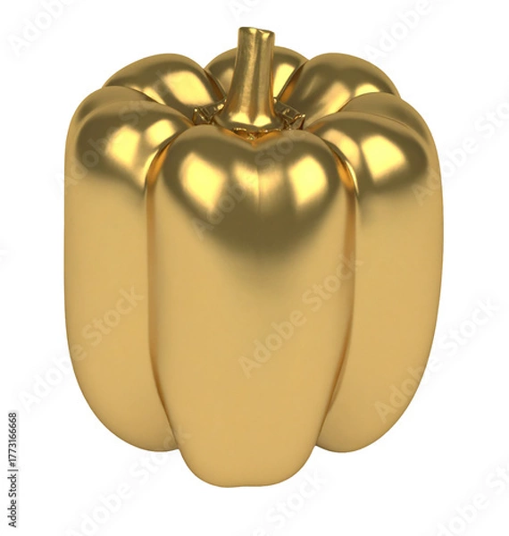 Obraz Golden Bell Pepper Shiny Isolated Vegetable Object