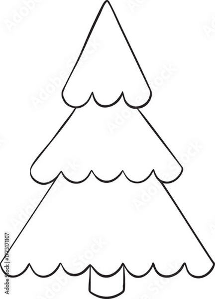 Fototapeta Christmas tree vector illustration