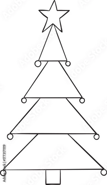 Fototapeta Christmas tree vector illustration