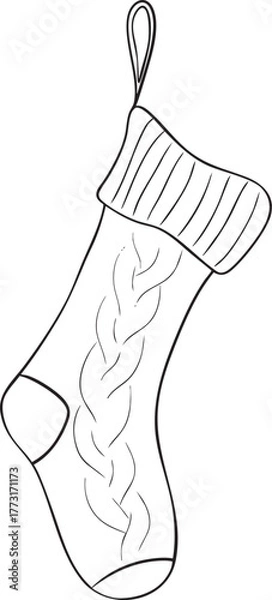 Fototapeta Christmas vector illustration with a sock