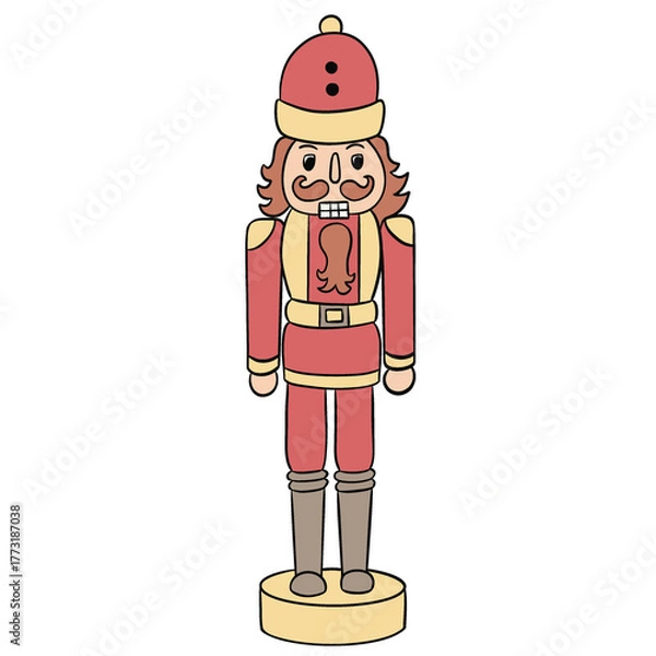 Fototapeta Christmas illustration with a nutcracker