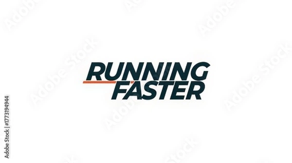 Fototapeta Running faster logo with orange accent