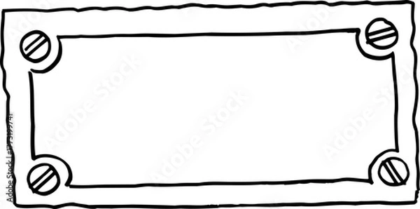 Fototapeta Rectangular Frame with Screws at the Ends