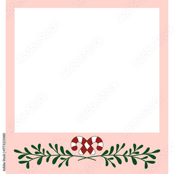 Fototapeta Cute Polaroid Christmas Frame