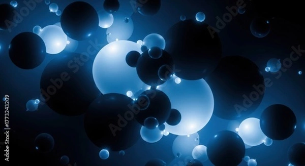 Obraz Abstract Blue Floating Spheres