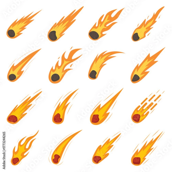 Fototapeta Falling Asteroid Illustration