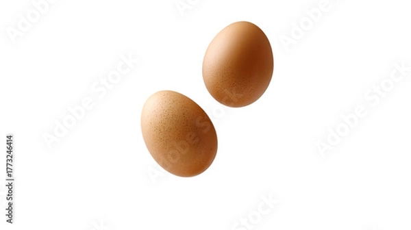 Fototapeta A juicy egg plum drifts gently and weightlessly, isolated on white