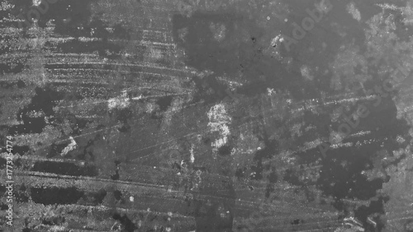 Fototapeta 風化や経年劣化、腐食や汚れ、傷やかすれなどによって表面が朽ちてダメージを負っているイメージの背景・テクスチャー向け画像素材　8K UHDサイズ　グレー／灰色／無彩色