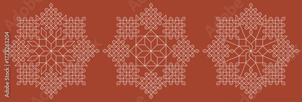 Fototapeta modern pulli kolam line art home decor patterns 