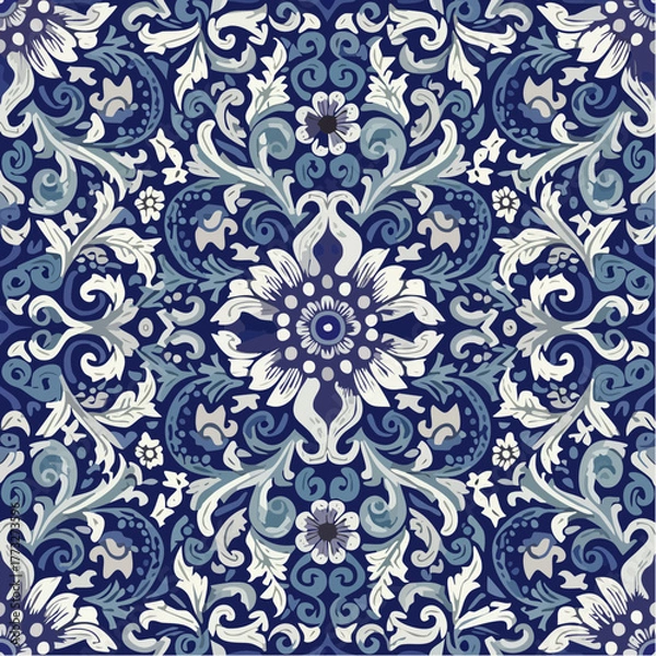 Fototapeta seamless damask pattern
