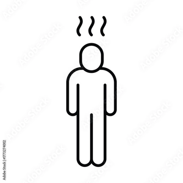 Fototapeta Depression icon. Simple outline style. Depression linear symbol design. Simple line illustration on white background.