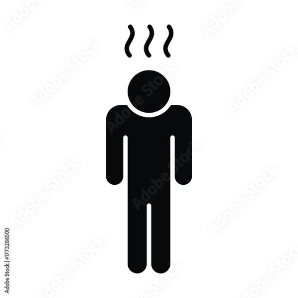 Fototapeta Depression icon. Simple solid style. Depression silhouette symbol design. Simple glyph illustration on white background.