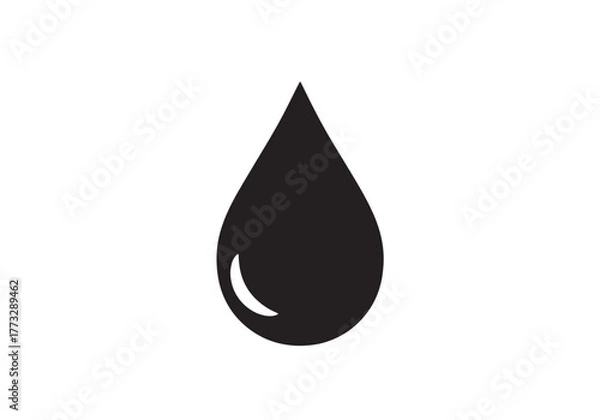 Obraz Simple black water drop icon on white background