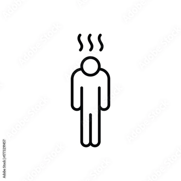 Fototapeta Depression icon. Simple outline style. Depression linear symbol design. Simple line illustration on white background.