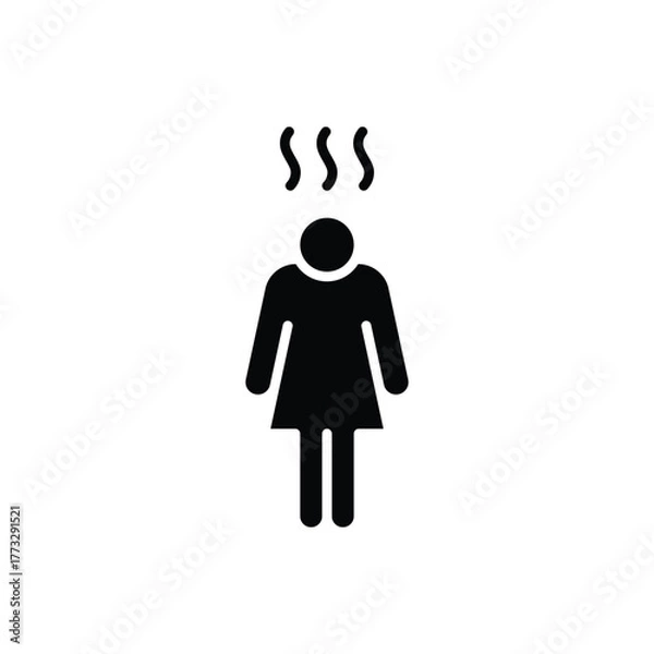 Fototapeta Depression icon. Simple solid style. Depression silhouette symbol design. Simple glyph illustration on white background.