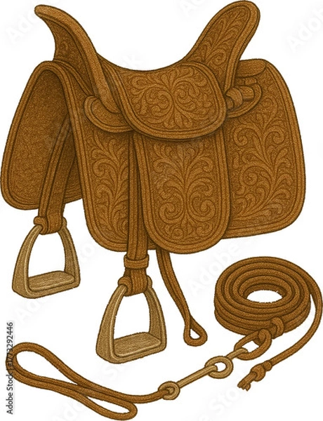 Fototapeta High-Pommel Riding Saddle