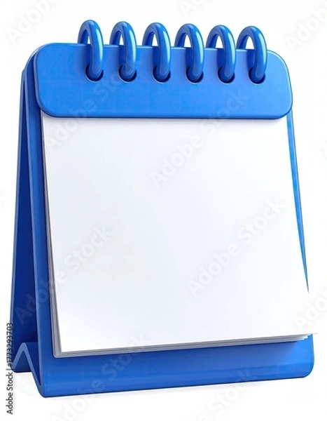 Obraz Blue desk calendar with blank white pages, top rings